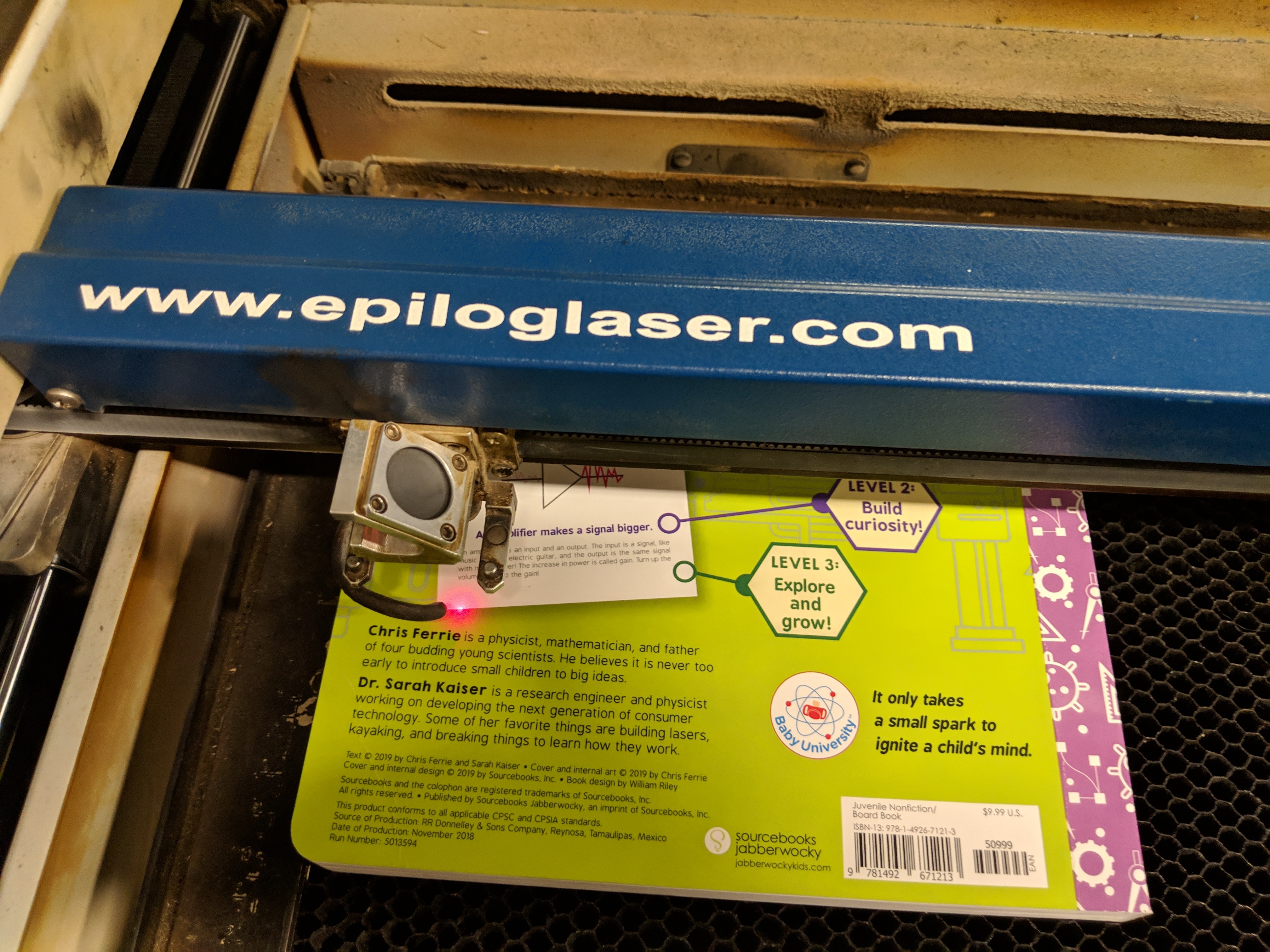 Book on laser cutter
